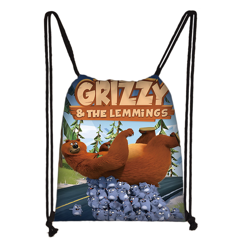 Women'S Yoga Bags - Child Printed Drawstring for Cartoon Grizzy