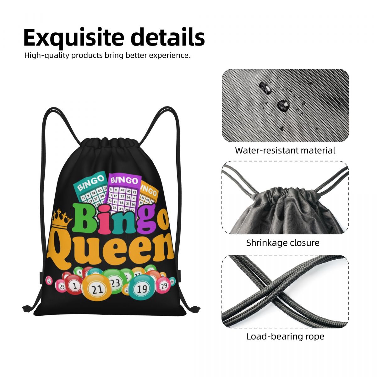 Custom Bingo Queen Game Lover  - Women'S Yoga Bags recension och pris