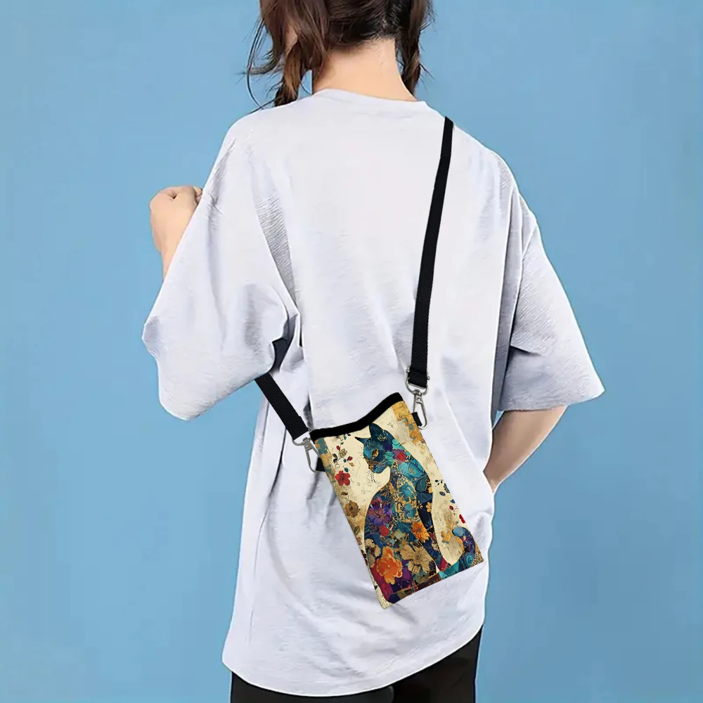 Floral Cat Pattern Crossbody B - Phone Bag Crossbody recension och pris